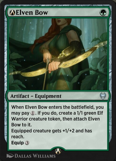 A-Elven Bow - Kaldheim (#A-166) - Illustrated by Dallas Williams - Magic: The Gathering Card