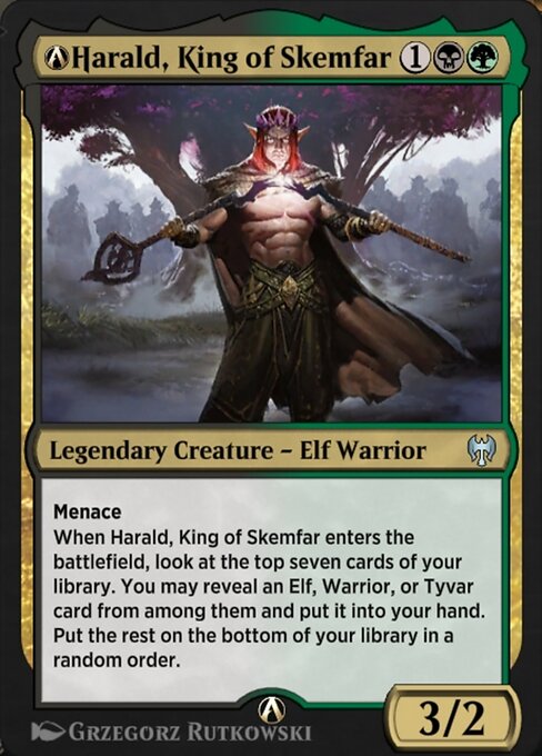 A-Harald, King of Skemfar - Kaldheim (#A-212) - Illustrated by Grzegorz Rutkowski - Magic: The Gathering Card