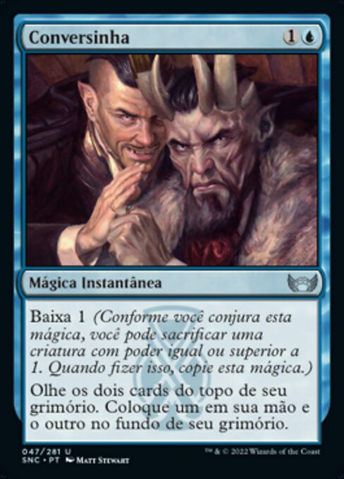 Небольшая Беседа (A Little Chat) - Streets of New Capenna (#47) - Illustrated by Matt Stewart - Magic: The Gathering Card