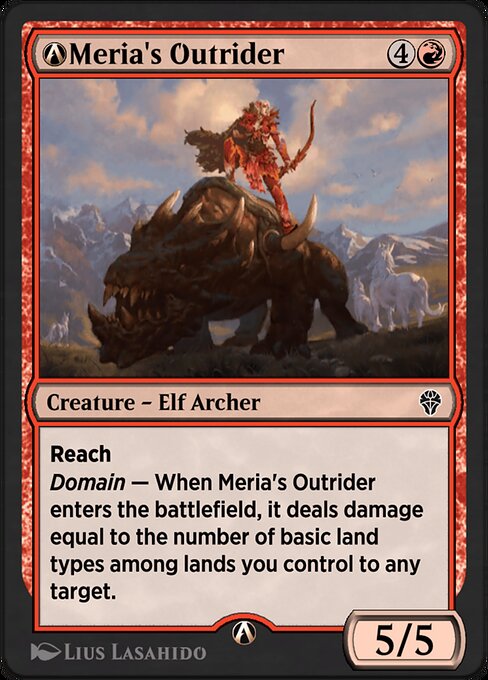 A-Meria's Outrider - Dominaria United (#A-138) - Illustrated by Lius Lasahido - Magic: The Gathering Card