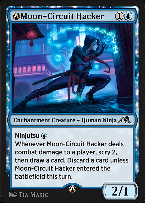 A-Moon-Circuit Hacker - Kamigawa: Neon Dynasty (#A-67) - Illustrated by Tia Masic - Magic: The Gathering Card