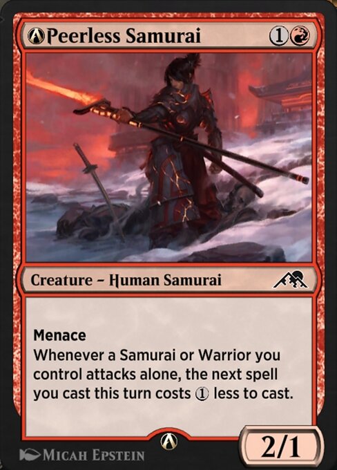 A-Peerless Samurai - Kamigawa: Neon Dynasty (#A-156) - Illustrated by Micah Epstein - Magic: The Gathering Card