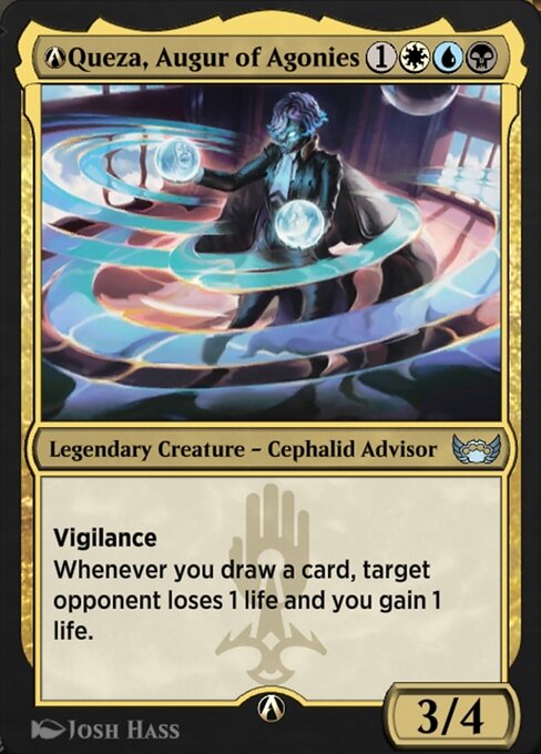 A-Queza, Augur of Agonies - Streets of New Capenna (#A-212) - Illustrated by Josh Hass - Magic: The Gathering Card