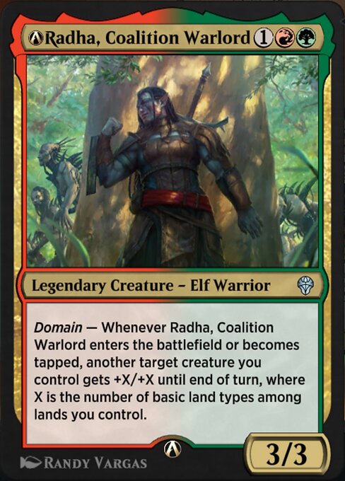 A-Radha, Coalition Warlord - Dominaria United (#A-211) - Illustrated by Randy Vargas - Magic: The Gathering Card