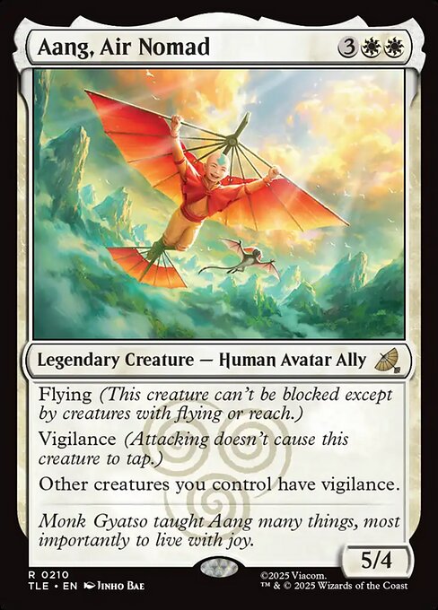 Aang, Air Nomad - Avatar: The Last Airbender Eternal (#210) - Illustrated by Jinho Bae - Magic: The Gathering Card