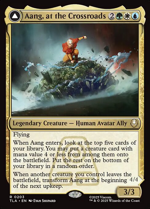 Aang, at the Crossroads // Aang, Destined Savior - Avatar: The Last Airbender (#203) - Illustrated by Evan Shipard - Magic: The Gathering Card