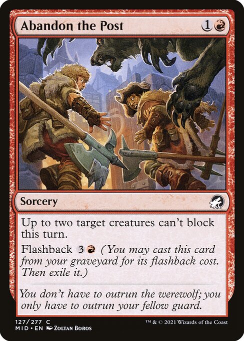Abandon the Post - Innistrad: Midnight Hunt (#127) - Illustrated by Zoltan Boros - Magic: The Gathering Card