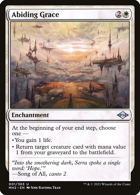 恆久美善 (Abiding Grace) - Modern Horizons 2 (#1) - Illustrated by Ravenna Tran - Magic: The Gathering Card