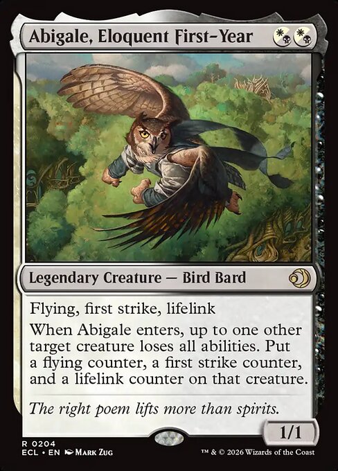Abigale, Eloquent First-Year - Lorwyn Eclipsed (#204) - Illustrated by Mark Zug - Magic: The Gathering Card