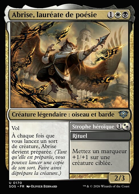 Abigale, Poet Laureate // Heroic Stanza - Secrets of Strixhaven (#170) - Illustrated by Olivier Bernard - Magic: The Gathering Card