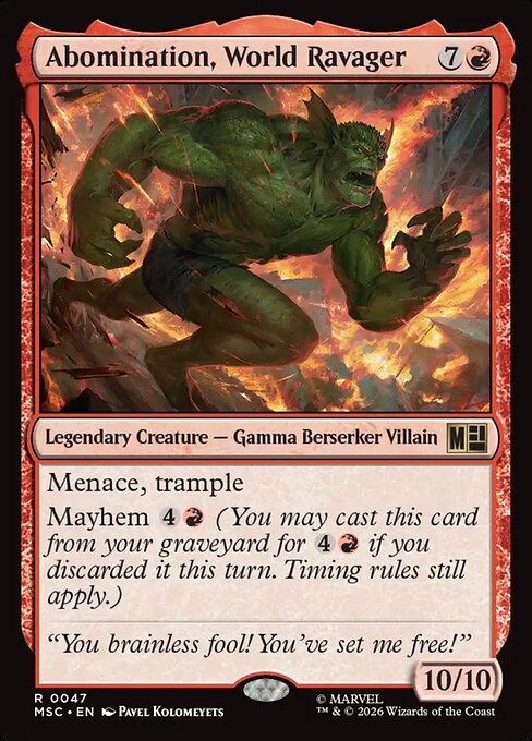 Abomination, World Ravager - Marvel Super Heroes Commander Magic card