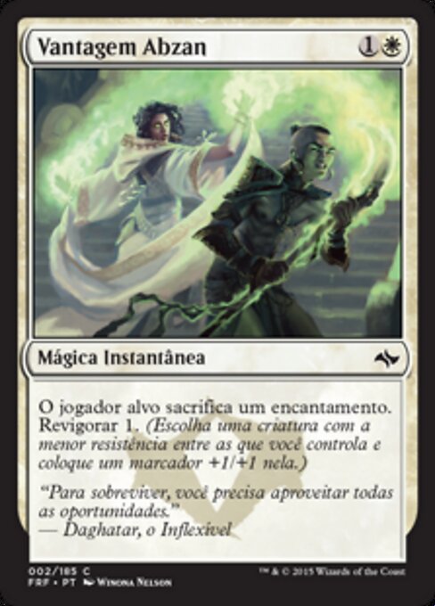 Vantagem Abzan (Abzan Advantage) - Fate Reforged (#2) - Illustrated by Winona Nelson - Magic: The Gathering Card