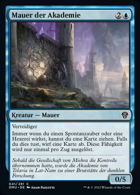 大学院墙 (Academy Wall) - Dominaria United (#41) - Illustrated by Adam Paquette - Magic: The Gathering Card