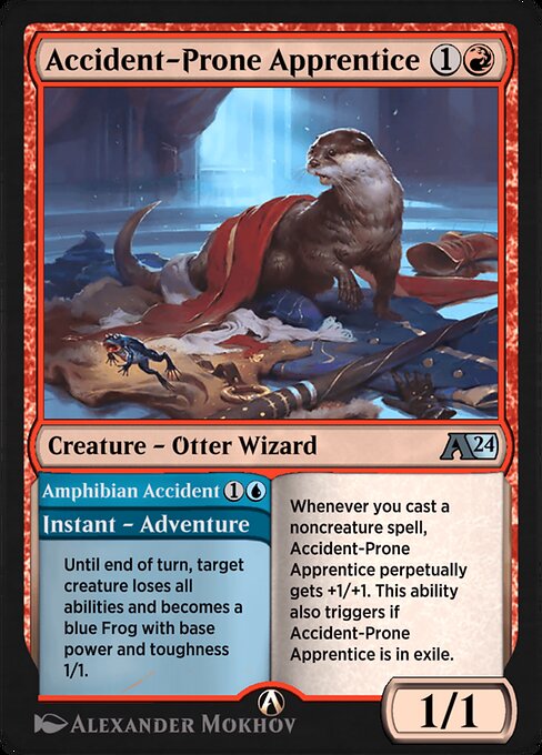 Accident-Prone Apprentice // Amphibian Accident - Alchemy: Wilds of Eldraine (#16) - Illustrated by Alexander Mokhov - Magic: The Gathering Card