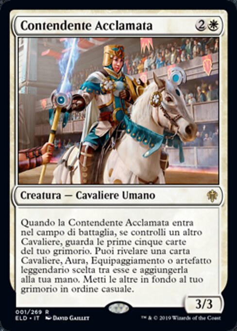 受譽競爭者 (Acclaimed Contender) - Throne of Eldraine (#1) - Illustrated by David Gaillet - Magic: The Gathering Card