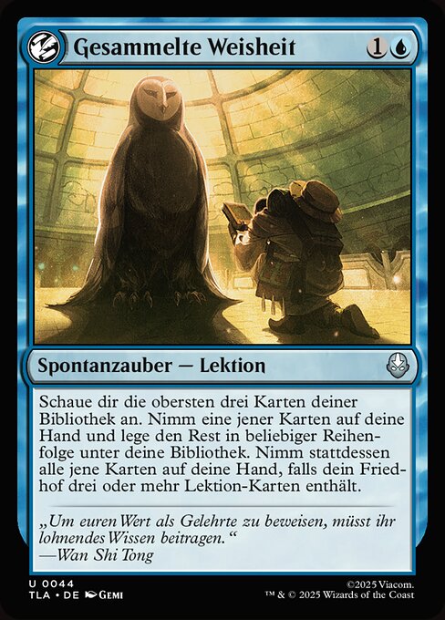 Gesammelte Weisheit (Accumulate Wisdom) - Avatar: The Last Airbender (#44) - Illustrated by Gemi - Magic: The Gathering Card