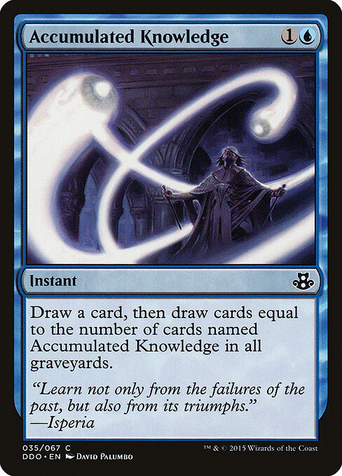 蓄積した知識 (Accumulated Knowledge) - Duel Decks: Elspeth vs. Kiora (#35) - Illustrated by David Palumbo - Magic: The Gathering Card