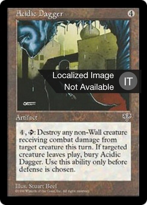 Dague acide (Acidic Dagger) - Mirage (#291) - Illustrated by Stuart Beel - Magic: The Gathering Card