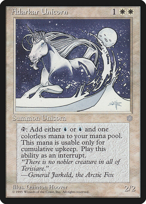 Unicornio de Adarkar (Adarkar Unicorn) - Ice Age (#1) - Illustrated by Quinton Hoover - Magic: The Gathering Card