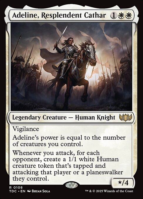 Adeline, Resplendent Cathar - Tarkir: Dragonstorm Commander (#108) - Illustrated by Bryan Sola - Magic: The Gathering Card