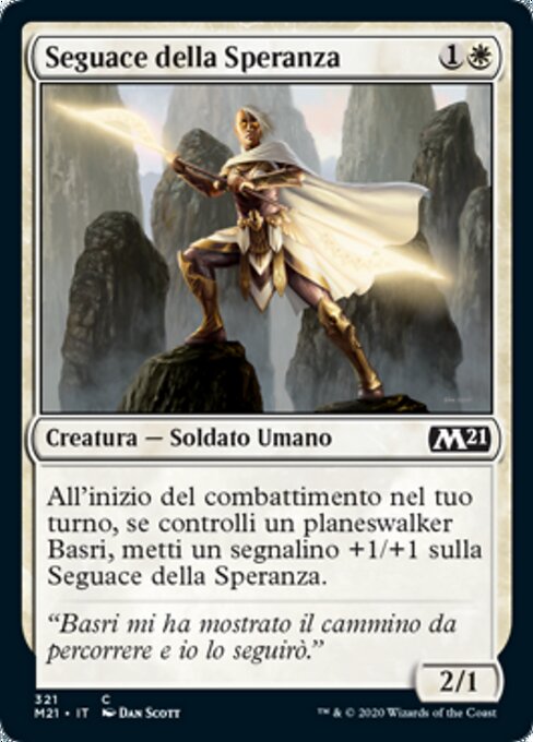 希望の支持者 (Adherent of Hope) - Core Set 2021 (#321) - Illustrated by Dan Murayama Scott - Magic: The Gathering Card