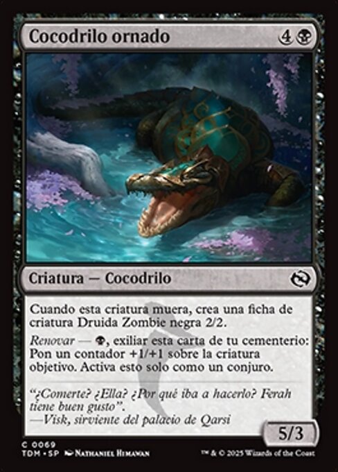 Cocodrilo ornado (Adorned Crocodile) - Tarkir: Dragonstorm (#69) - Illustrated by Nathaniel Himawan - Magic: The Gathering Card