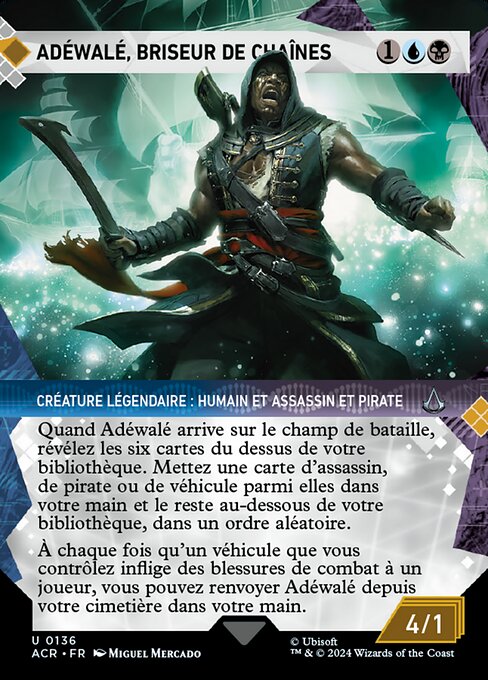 Adéwalé, briseur de chaînes (Adéwalé, Breaker of Chains) - Assassin's Creed (#136) - Illustrated by Miguel Mercado - Magic: The Gathering Card