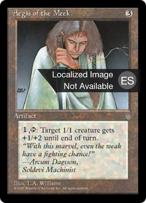 Égida de los mansos (Aegis of the Meek) - Ice Age (#307) - Illustrated by Allen Williams - Magic: The Gathering Card