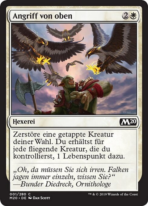 Angriff von oben (Aerial Assault) - Core Set 2020 (#1) - Illustrated by Dan Murayama Scott - Magic: The Gathering Card