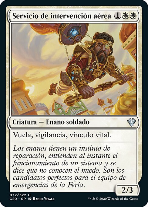 Servicio de intervención aérea (Aerial Responder) - Commander 2020 (#72) - Illustrated by Raoul Vitale - Magic: The Gathering Card