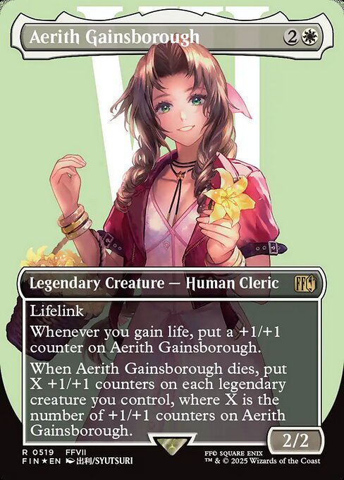 Aerith Gainsborough - Final Fantasy (#519) - Illustrated by Syutsuri - Magic: The Gathering Card