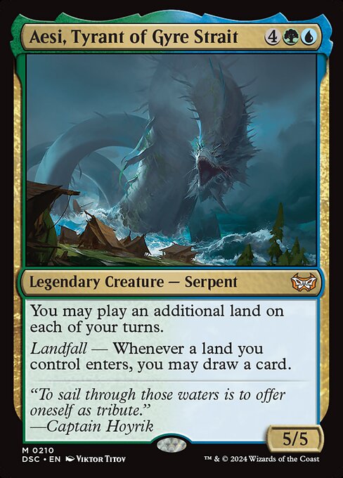 Aesi, Tyrant of Gyre Strait - Duskmourn: House of Horror Commander (#210) - Illustrated by Viktor Titov - Magic: The Gathering Card