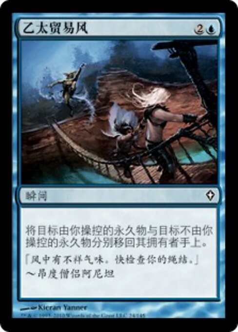 Vientos alisios del éter (Aether Tradewinds) - Worldwake (#24) - Illustrated by Kieran Yanner - Magic: The Gathering Card
