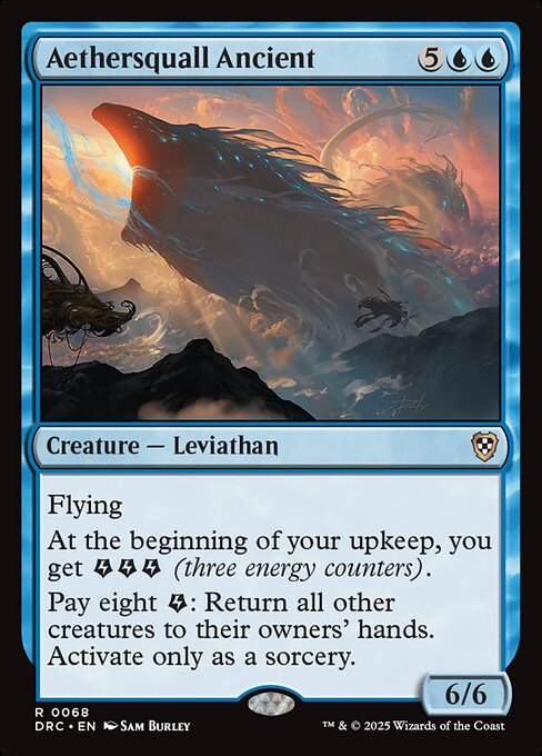 霊気烈風の古きもの (Aethersquall Ancient) - Aetherdrift Commander (#68) - Illustrated by Sam Burley - Magic: The Gathering Card