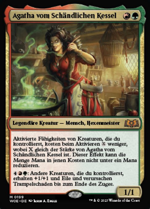 Agatha vom Schändlichen Kessel (Agatha of the Vile Cauldron) - Wilds of Eldraine (#199) - Illustrated by Jason A. Engle - Magic: The Gathering Card