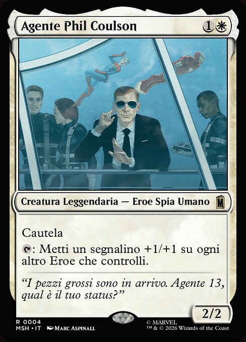 Agente Phil Coulson (Agent Phil Coulson) - Marvel Super Heroes (#4) - Illustrated by Marc Aspinall - Magic: The Gathering Card