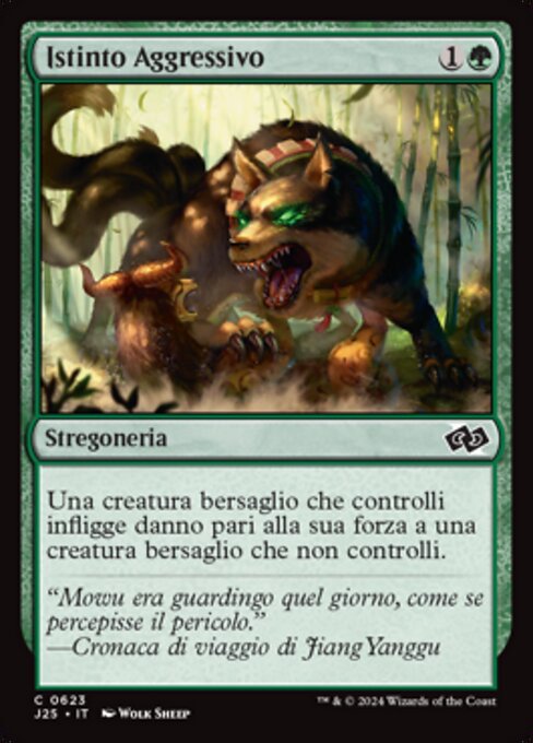 Instinto agresivo (Aggressive Instinct) - Foundations Jumpstart (#623) - Illustrated by Wolk Sheep - Magic: The Gathering Card