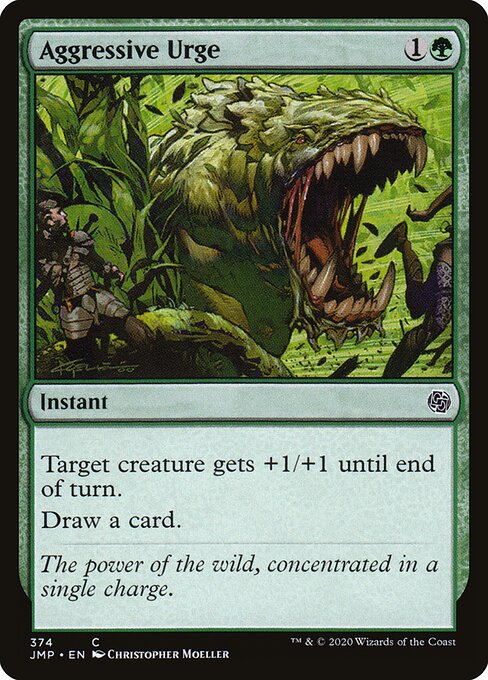 Aggressive Urge - Jumpstart (#374) - Illustrated by Christopher Moeller - Magic: The Gathering Card