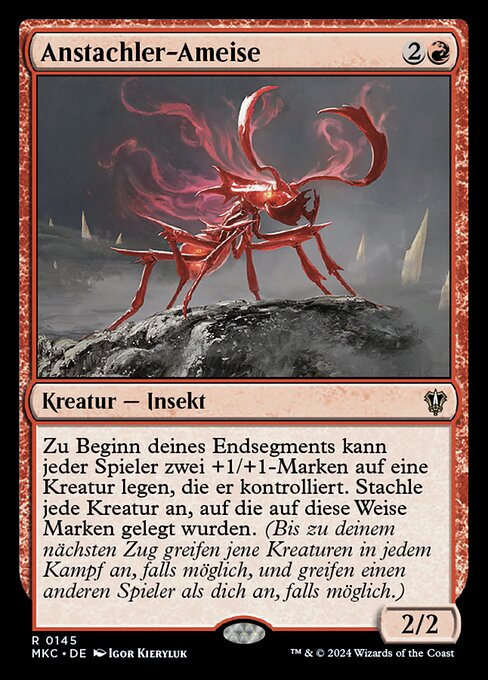 Anstachler-Ameise (Agitator Ant) - Murders at Karlov Manor Commander (#145) - Illustrated by Igor Kieryluk - Magic: The Gathering Card