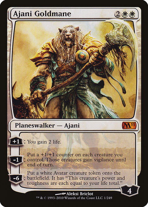 Ajani Goldmane - Magic 2011 (#1) - Illustrated by Aleksi Briclot - Magic: The Gathering Card