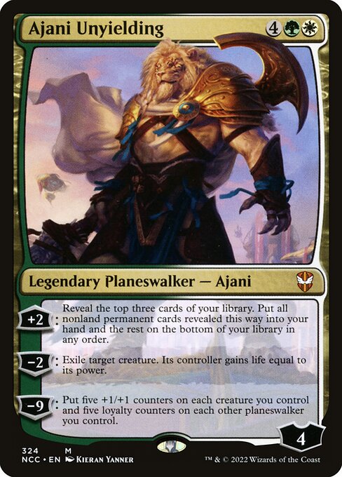 Ajani Unyielding - New Capenna Commander (#324) - Illustrated by Kieran Yanner - Magic: The Gathering Card