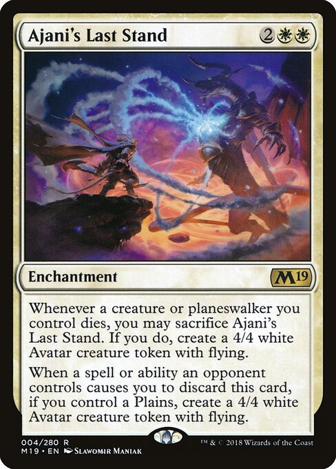 アジャニ最後の抵抗 (Ajani's Last Stand) - Core Set 2019 (#4) - Illustrated by Slawomir Maniak - Magic: The Gathering Card