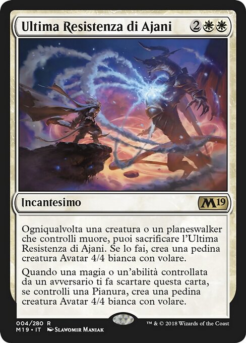 아자니의 최후의 저항 (Ajani's Last Stand) - Core Set 2019 (#4) - Illustrated by Slawomir Maniak - Magic: The Gathering Card