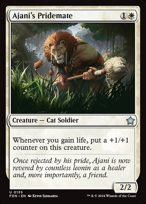 Ajanis Rudelmitglied (Ajani's Pridemate) - Foundations (#135) - Illustrated by Kevin Sidharta - Magic: The Gathering Card