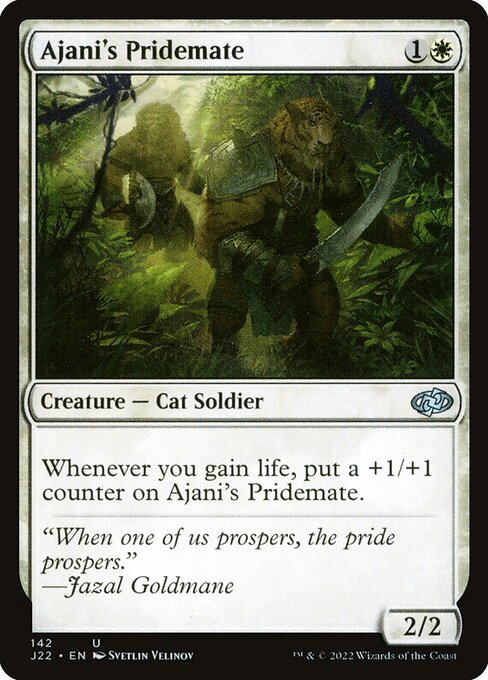 Ajanis Rudelmitglied (Ajani's Pridemate) - Jumpstart 2022 (#142) - Illustrated by Svetlin Velinov - Magic: The Gathering Card