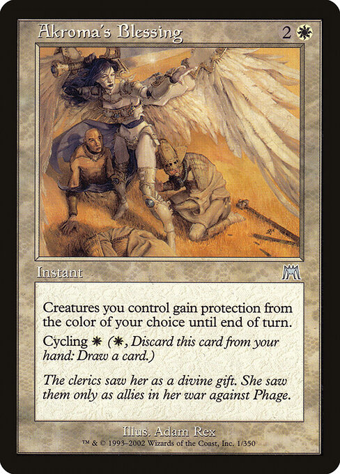 Akromas Segen (Akroma's Blessing) - Onslaught (#1) - Illustrated by Adam Rex - Magic: The Gathering Card
