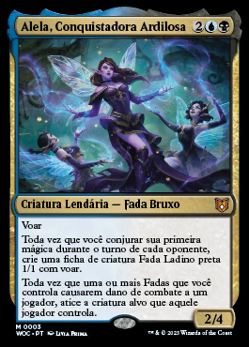 Alela, Conquistadora Ardilosa (Alela, Cunning Conqueror) - Wilds of Eldraine Commander (#3) - Illustrated by Livia Prima - Magic: The Gathering Card