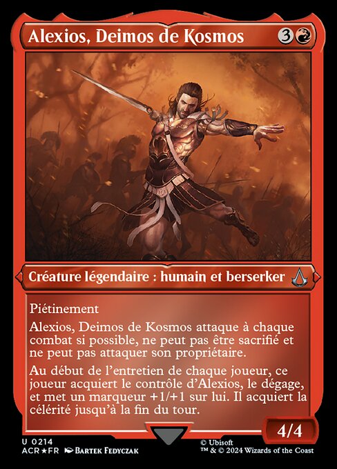 Alexios, Deimos von Kosmos (Alexios, Deimos of Kosmos) - Assassin's Creed (#33) - Illustrated by Bartek Fedyczak - Magic: The Gathering Card