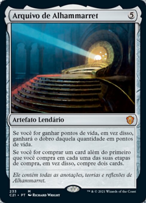Arquivo de Alhammarret (Alhammarret's Archive) - Commander 2021 (#233) - Illustrated by Richard Wright - Magic: The Gathering Card