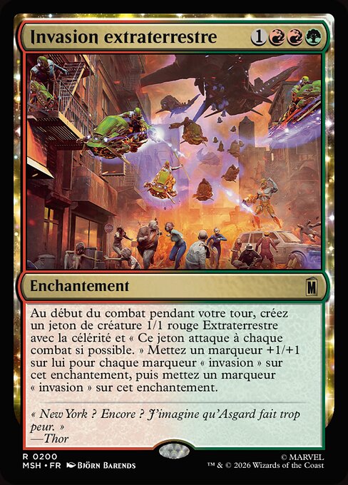 Invasione Aliena (Alien Invasion) - Marvel Super Heroes (#200) - Illustrated by Björn Barends - Magic: The Gathering Card